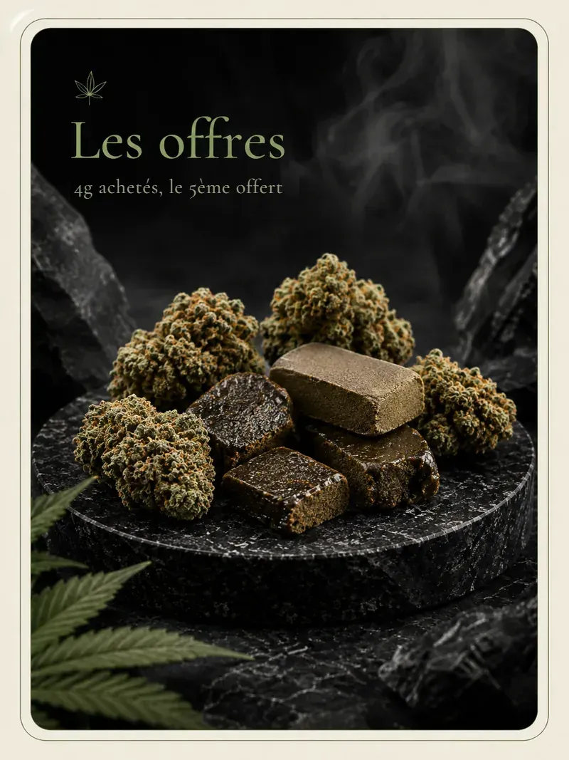 Offre quatre grammes achetés, le cinquième offert